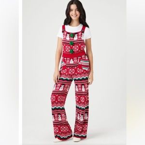Forever 21 ugly Christmas sweater jumpsuit /overalls